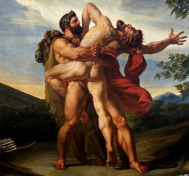Louis Charles Auguste Couder. Heracles si Anteus
